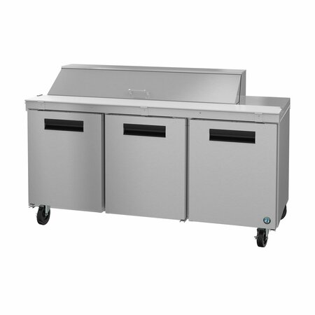 HOSHIZAKI AMERICA Refrigerator, Three Section Sandwich Prep Table, Stainless Doors,  SR72B-16